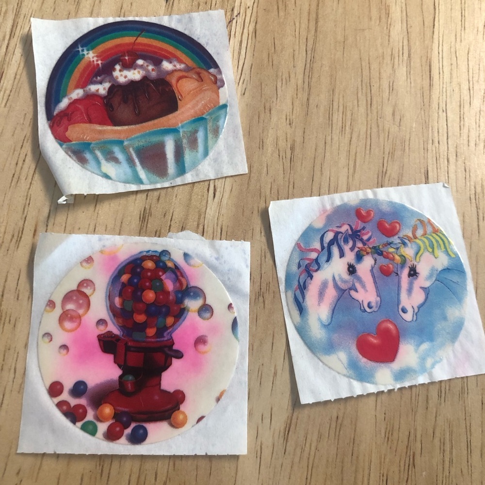 Set of Three Lisa Frank Vintage Stickers From Early 1980s!!!